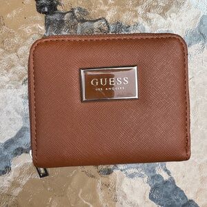 Guess Los Angeles Tan Wallet with Metallic Logo